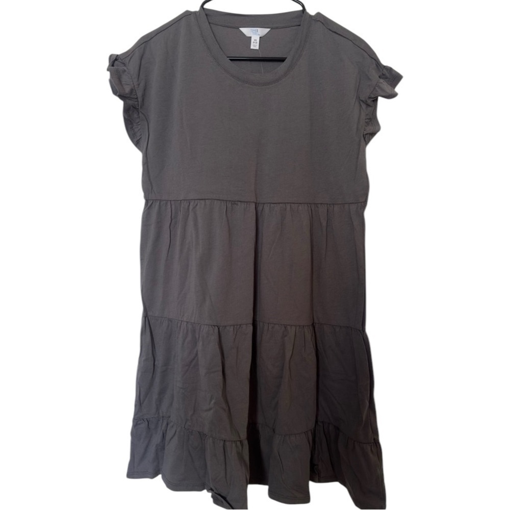 Time and true women’s short sleeve plain ruffle tunic midi gray flows size XS - Picture 4 of 11